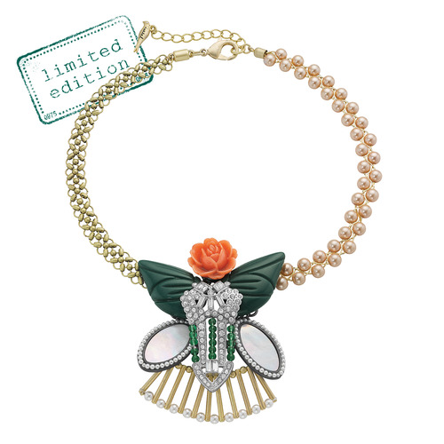 LA BELLE ROSE COLLAGE NECKLACE on a white background