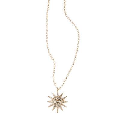 Starburst Pendant Necklace on a white background