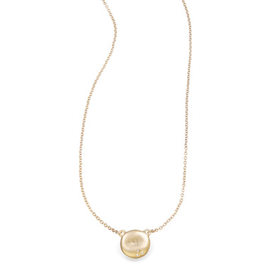 Sculpted Circle Pendant Necklace on a white background