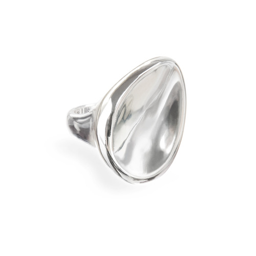 Oversized Smooth Metal Ring on a white background