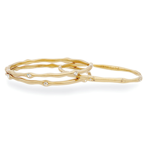 Organic Pavé Bangle Set on a white background