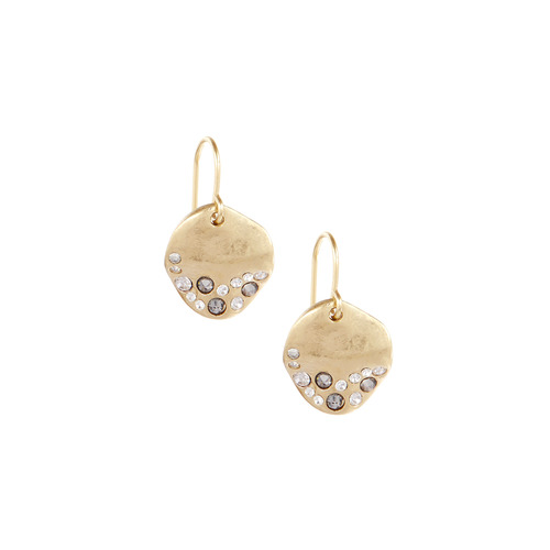 Organic Pavé Disc Earrings on a white background