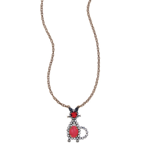 Kitty Pendant Necklace on a white background