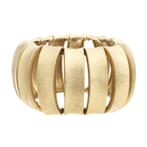 Metal Curved Bar Stretch Bracelet on a white background