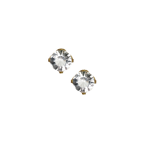 Round Crystal Stud Earrings on a white background