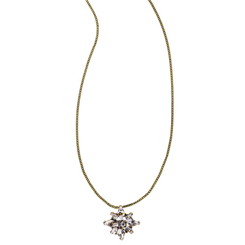 Art Deco Starburst Pendant Necklace on a white background