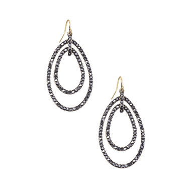 Crystal Pavé Double Link Drop Earrings on a white background