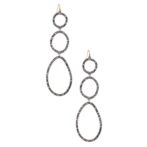 Crystal Pavé Link Long Drop Earrings on a white background