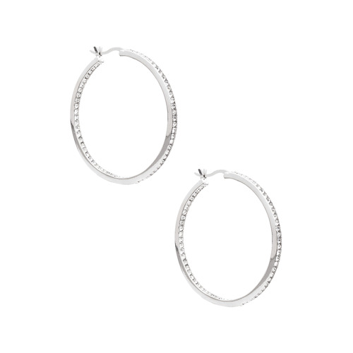 Crystal Pavé Hoop Earrings on a white background