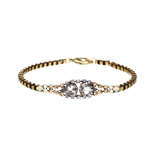 Petite Pear + Chain Bracelet on a white background