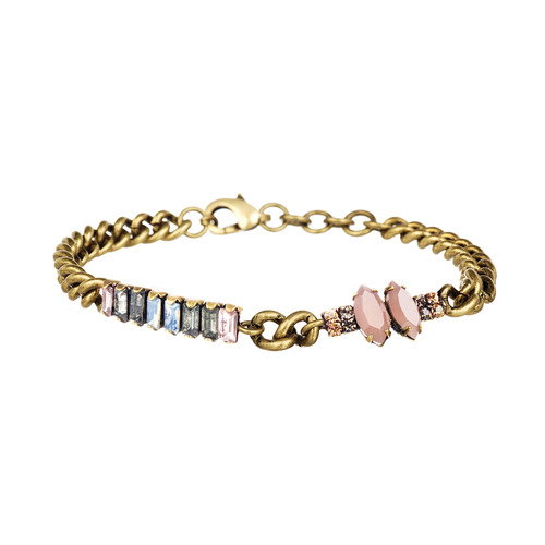 Petite Crystal Station + Chain Bracelet on a white background