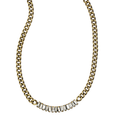 Petite Baguette Crystal Collar Necklace on a white background