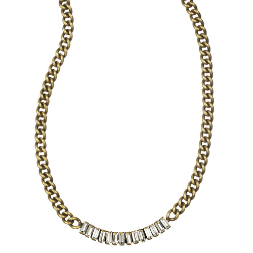 Petite Baguette Crystal Collar Necklace on a white background