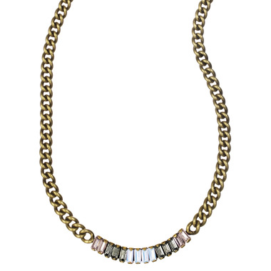 Petite Baguette Crystal Collar Necklace on a white background