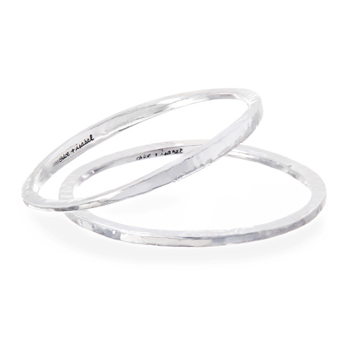 Textured Sculpted Bangle Set on a white background