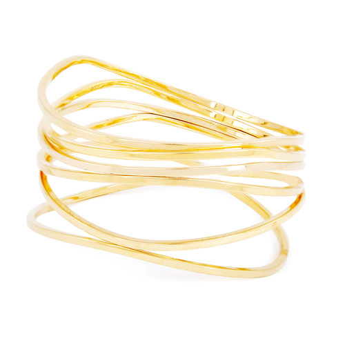 Modern Sculpted Bangle Set on a white background