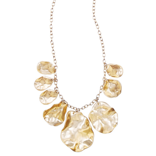 Sculpted Petal Statement Necklace on a white background