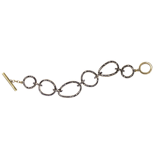 Crystal Pavé Link Toggle Bracelet on a white background