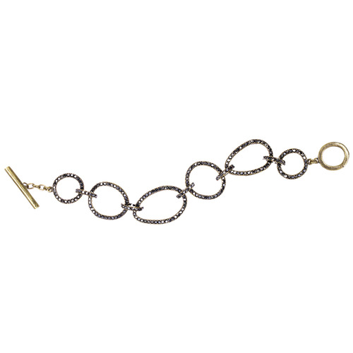 Crystal Pavé Link Toggle Bracelet on a white background