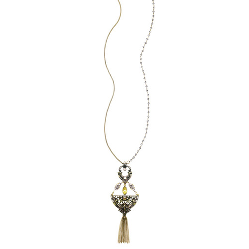 Art Deco Tassel Pendant Necklace on a white background
