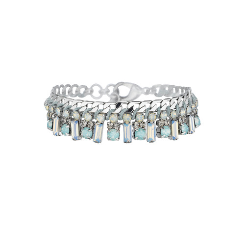 Petite Rhinestone Fringe Bracelet on a white background
