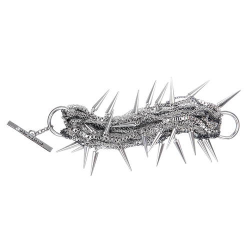 Multi Chain + Spike Toggle Bracelet on a white background
