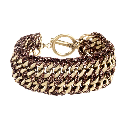 Wide Ribbon Chain Bracelet on a white background