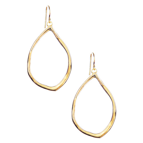 Organic Teardrop Earrings on a white background