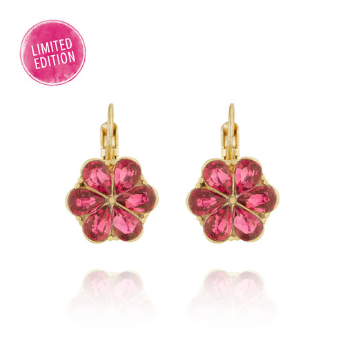 Crystal Floret Earrings on a white background