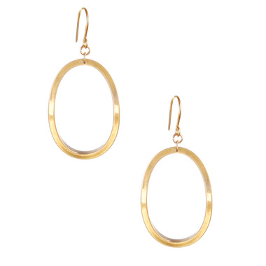 Oval Drop Earrings on a white background