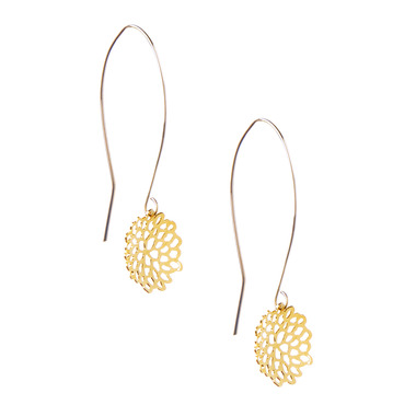 Single Small Pom Pom Earrings on a white background