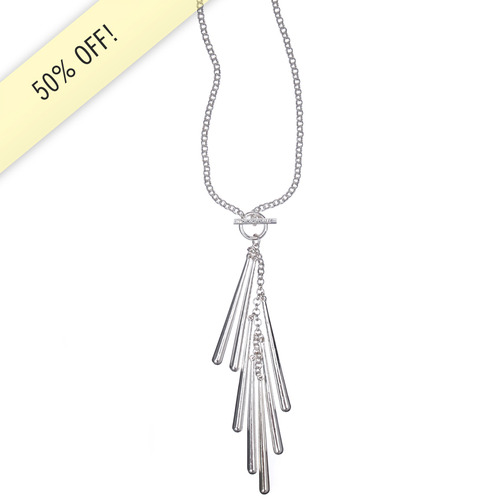 Cascading Bar Drop Pendant Necklace on a white background