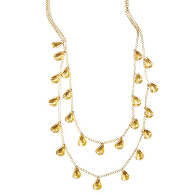 Sculpted Petal Two Row Necklace on a white background