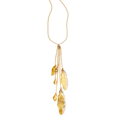 Sculpted Petal Y Necklace on a white background
