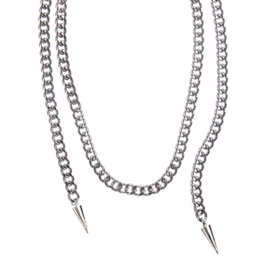 Lariat Chain with Spike Ends Necklace on a white background