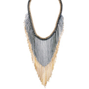 Two-Tone Fringe Necklace