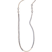 Tri-Tone Long Chain with Chanels Necklace