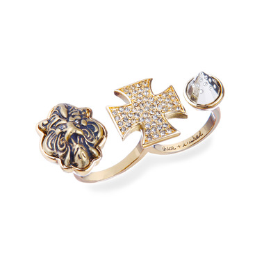 Open Star Two-Finger Ring on a white background