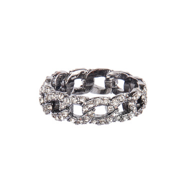 Pavé Link Stack Ring on a white background
