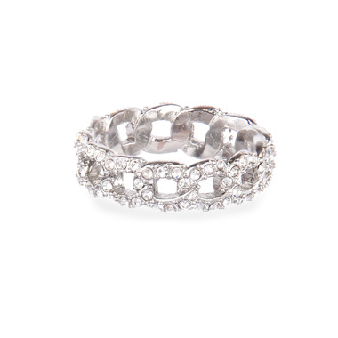 Pavé Link Stack Ring on a white background