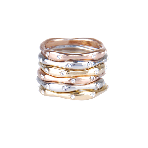Set of Six Stackable Rings on a white background