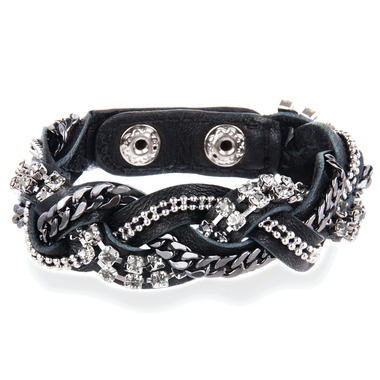 Braided Metal + Leather Bracelet