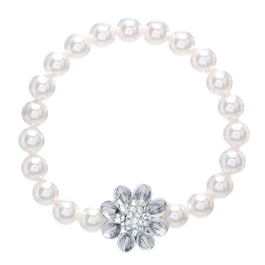 Flower + Pearl Bracelet on a white background