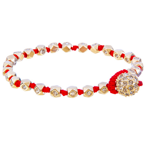 Deconstructed Stone + Thread Wrap Bracelet on a white background