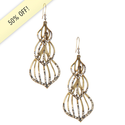 Cascading Cut Out Petal Earrings  on a white background