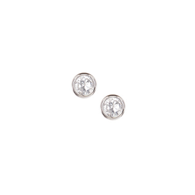 Classic CZ Stud Earrings on a white background