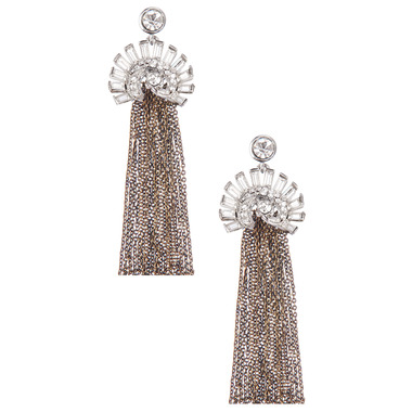 Deco Fringe Earrings on a white background