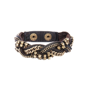 Braided Metal + Leather Bracelet