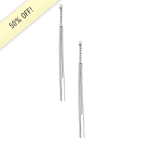 Multi Chain Linear Earrings on a white background
