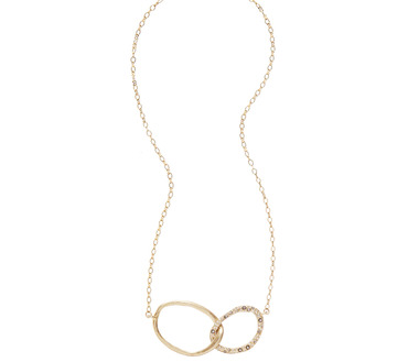 Organic Pave Double Link Necklace
